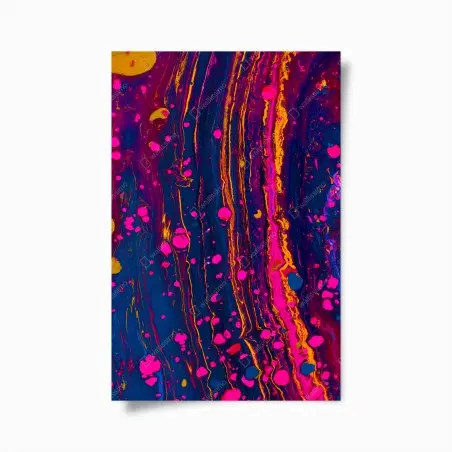 Póster marmolado psicodélico en rosa y azul eléctrico – Pixers®