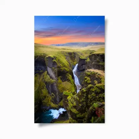 Póster atardecer en el cañón Fjadrargljufur, Islandia – Pixers®