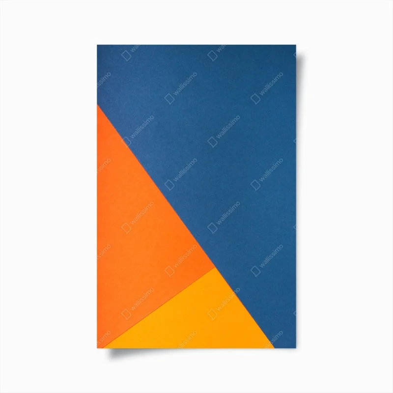 Póster composición geométrica en azul y naranja