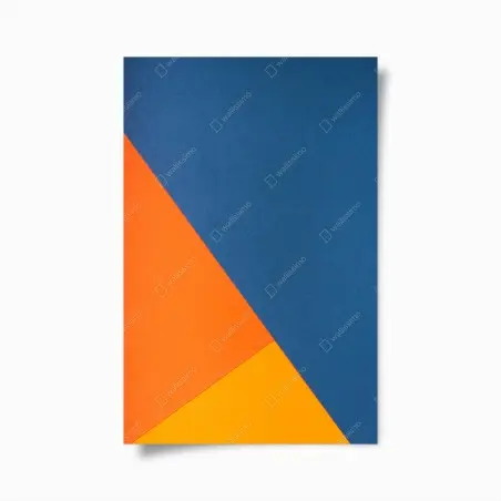 Póster composición geométrica en azul y naranja – Pixers®