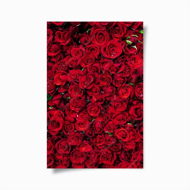 Póster mosaico de rosas rojas