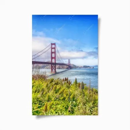 Póster panorama del Golden Gate y las colinas de Marin en San Francisco – Pixers®