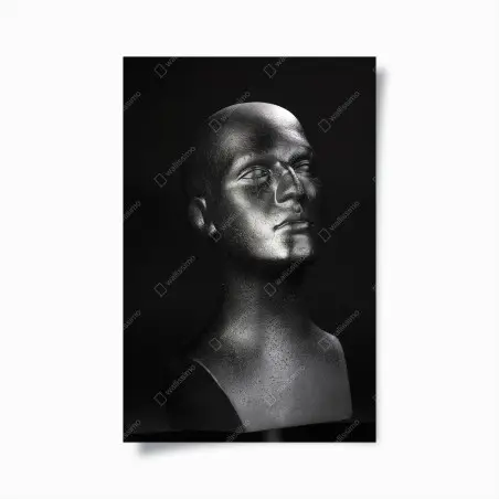 Póster busto metálico en alto contraste – Pixers®