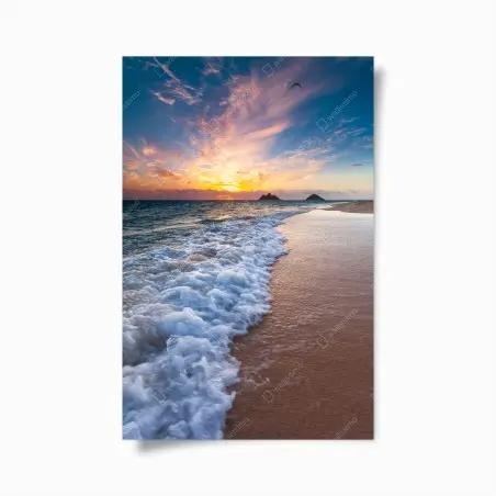 Póster amanecer sereno en la costa – Pixers®
