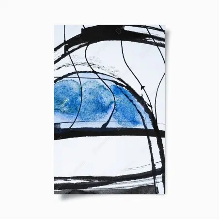 Póster abstracción oceánica en azul y negro – Pixers®