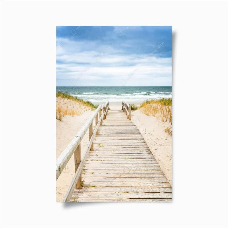 Póster pasarela de madera hacia la playa de Sylt