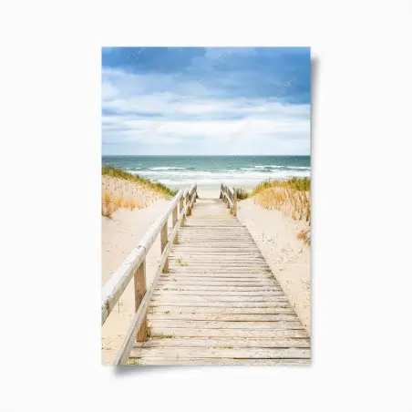 Póster pasarela de madera hacia la playa de Sylt – Pixers®