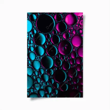 Póster composición abstracta de burbujas en turquesa y magenta – Pixers®