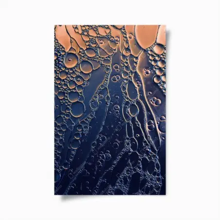 Póster composición abstracta en azul y dorado – Pixers®