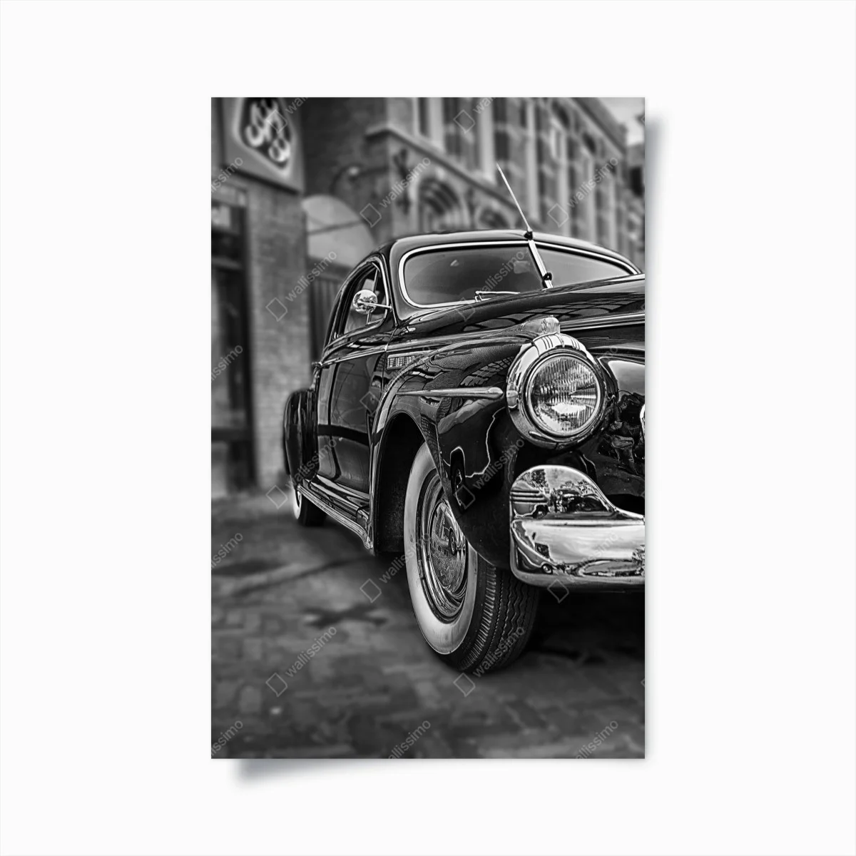 Póster coche clásico en blanco y negro en primer plano – Pixers® Póster coche clásico en blanco y negro en primer plano – Pixers®