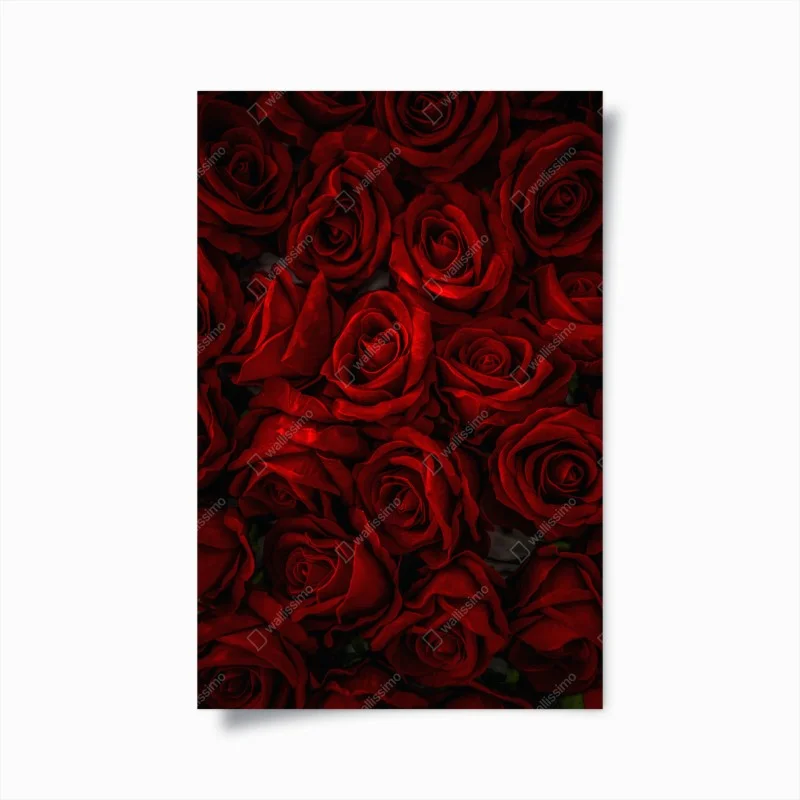 Póster mosaico de rosas rojas intensas