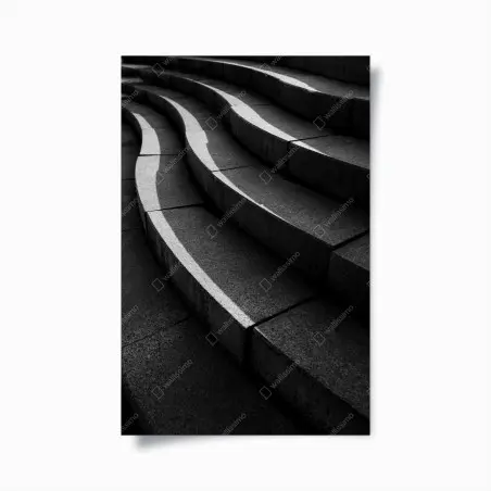 Póster escalera abstracta de cemento y luz – Pixers®