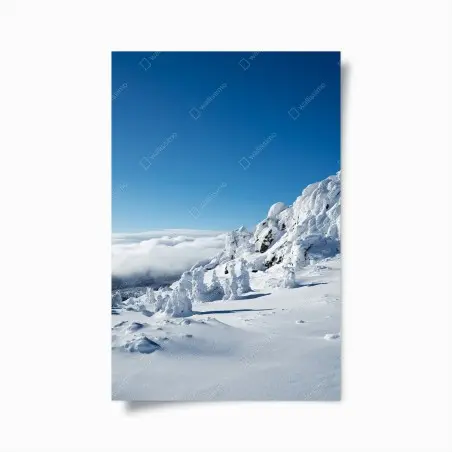 Póster paisaje nevado en la cumbre – Pixers®