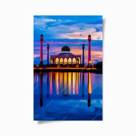 Póster mezquita central de Songkhla al atardecer – Pixers®