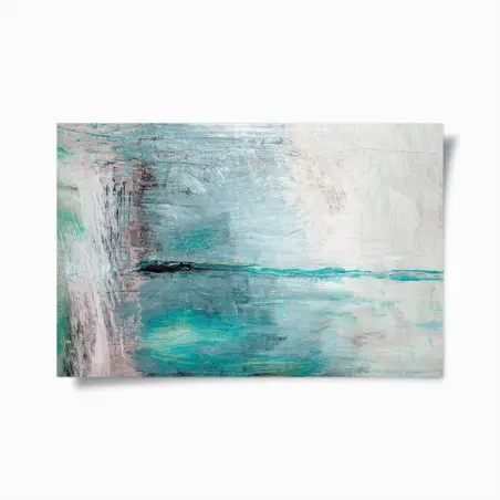 Póster paisaje abstracto en tonos turquesa y plateados – Pixers®