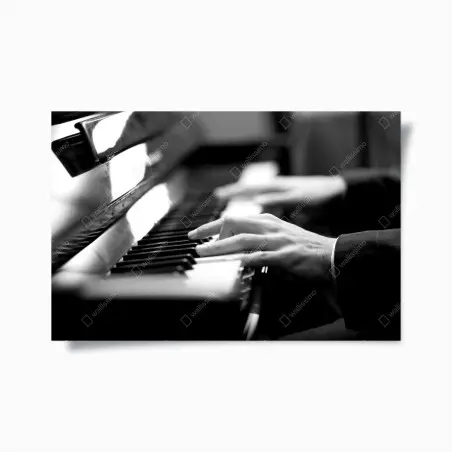 Póster manos al piano en blanco y negro – Pixers®