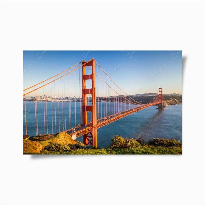 Póster vista panorámica del puente Golden Gate en San Francisco