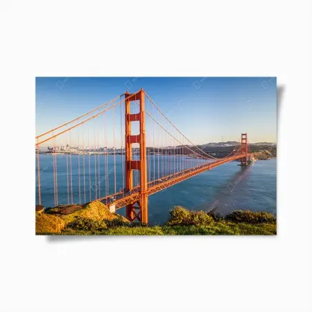 Póster vista panorámica del puente Golden Gate en San Francisco – Pixers®