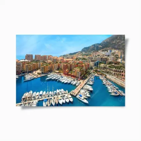 Póster vista panorámica del puerto de Mónaco – Pixers®