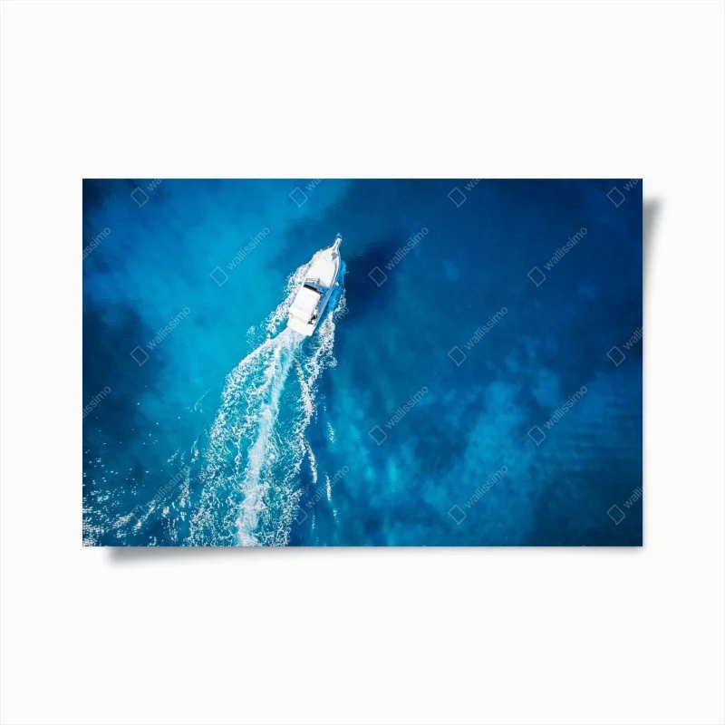 Póster escena desde el aire: yate en el Caribe
