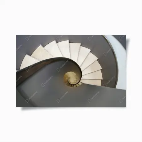Póster escalera en espiral: elegancia geométrica para tus paredes – Pixers®