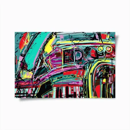 Póster explosión retro: composición abstracta de automóvil – Pixers®