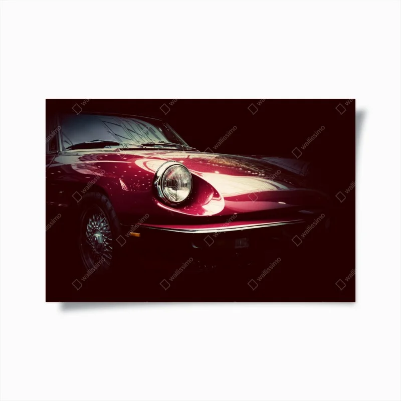Póster coche clásico rojo en primer plano