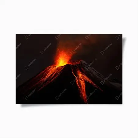 Póster erupción volcánica nocturna – Pixers®