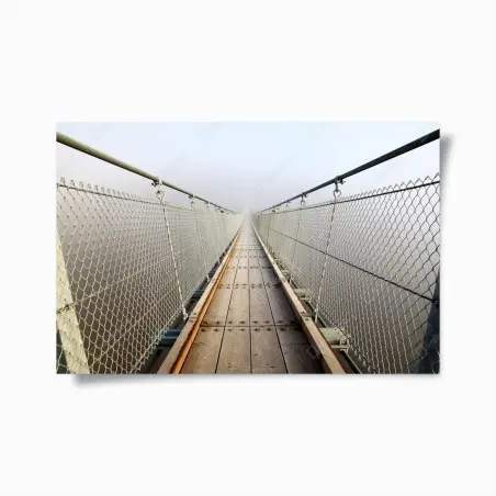 Póster puente colgante entre la niebla – Pixers®