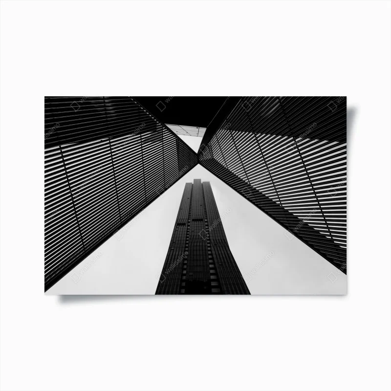 Póster perspectiva urbana de Melbourne en blanco y negro