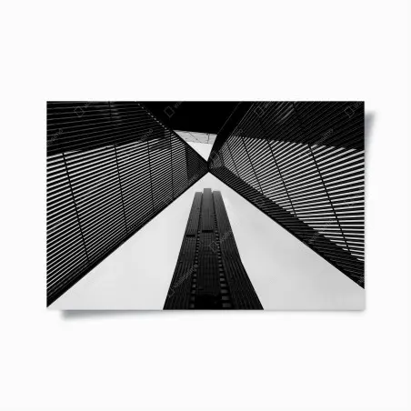 Póster perspectiva urbana de Melbourne en blanco y negro – Pixers®