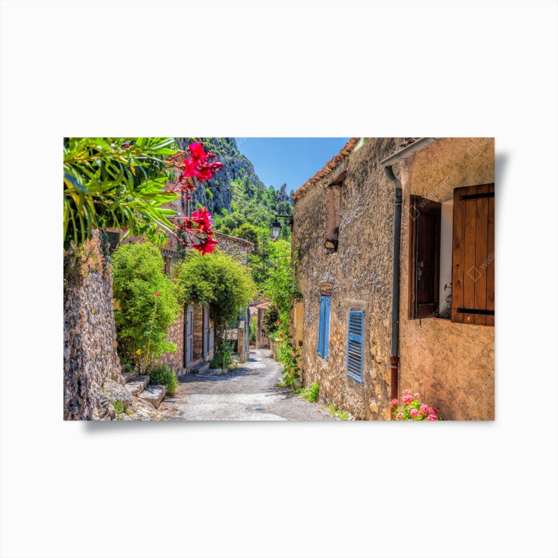 Póster calle provenzal en Moustiers-Sainte-Marie