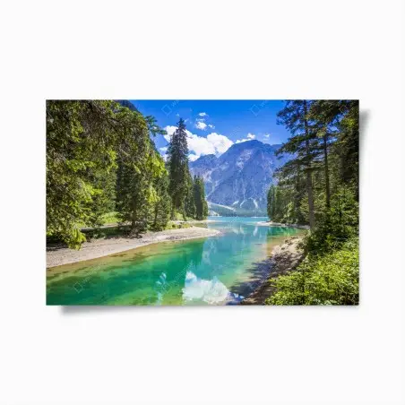 Póster serenidad alpina en Lago di Braies – Pixers®