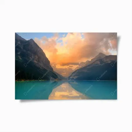 Póster amanecer sereno en Lake Louise – Pixers®