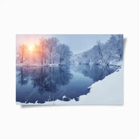 Póster paisaje invernal al atardecer – Pixers®