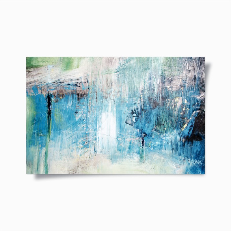 Póster sueños en azul y verde