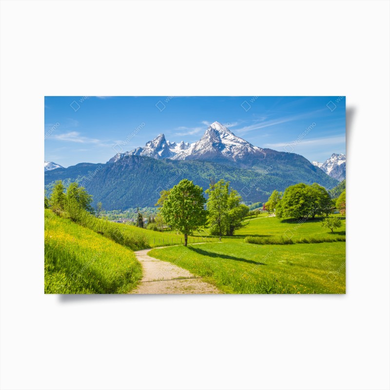 Póster paisaje alpino en primavera