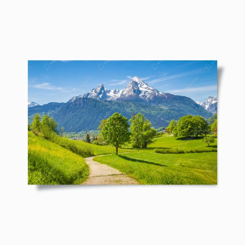 Póster paisaje alpino en primavera