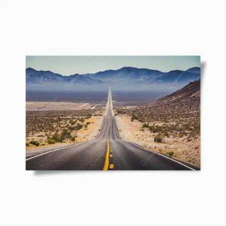 Póster carretera infinita hacia las montañas – Pixers®