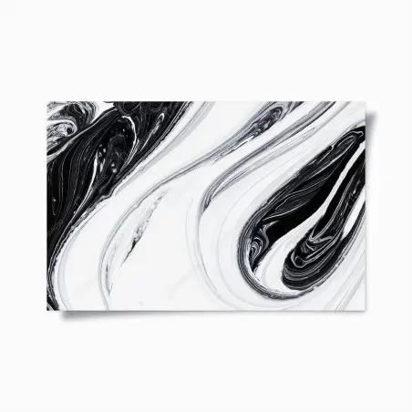 Póster flujo marmóreo en blanco y negro – Pixers®