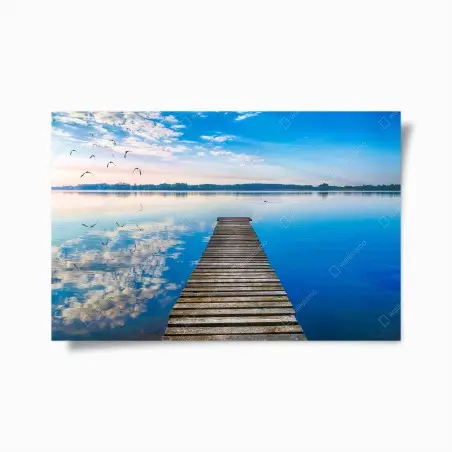 Póster muelle hacia la calma en el lago Selment Wielki – Pixers®