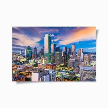 Póster atardecer urbano en Dallas – Pixers®