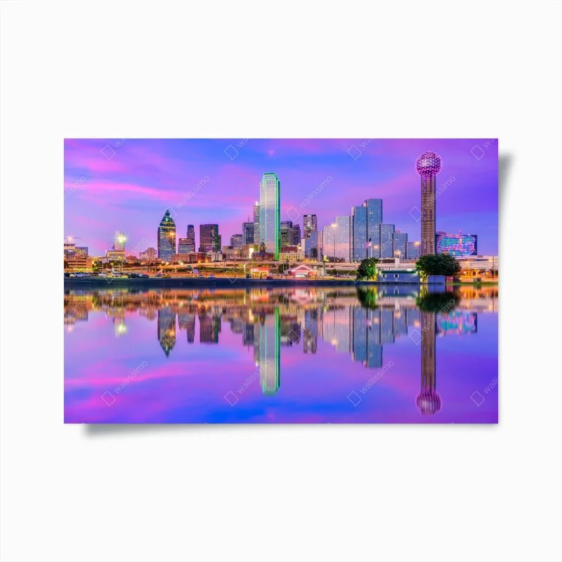 Póster atardecer púrpura sobre Dallas