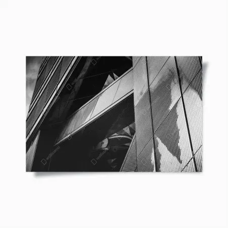 Póster composición arquitectónica geométrica en blanco y negro – Pixers®