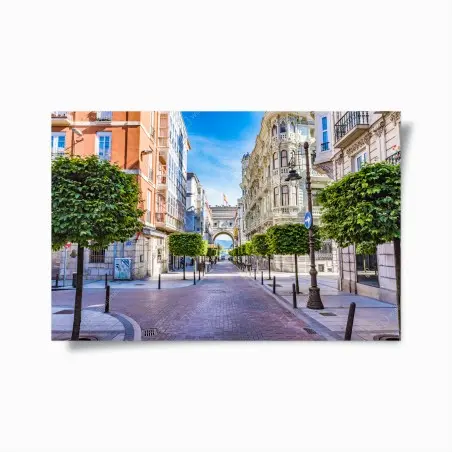 Póster paisaje urbano de Santander con arco hacia el mar – Pixers®