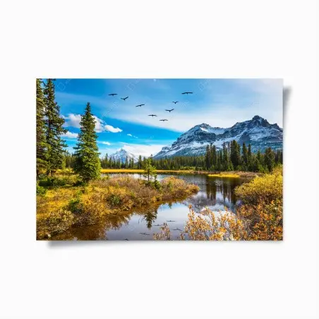 Póster reflejos otoñales en las Montañas Rocosas – Pixers®