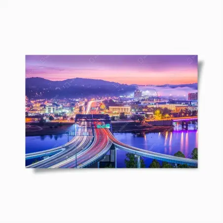 Póster amanecer sobre el skyline de Charleston – Pixers®