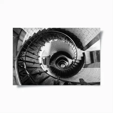 Póster escalera en espiral en blanco y negro – Pixers®