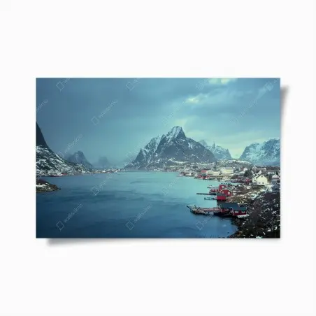 Póster serenidad ártica en Reine, Lofoten, Noruega – Pixers®