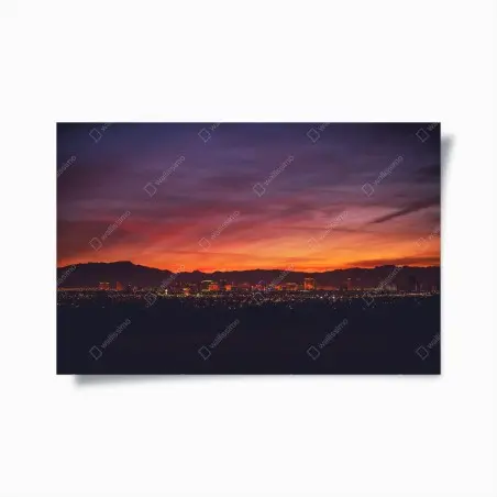 Póster panorama de Las Vegas al atardecer – Pixers®